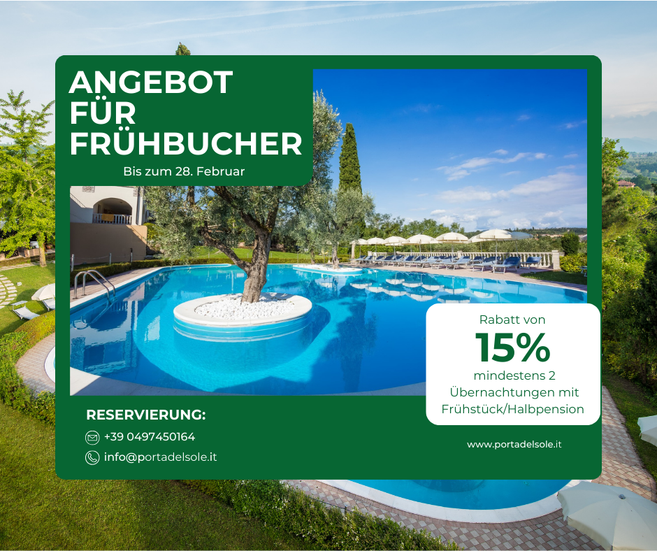 Buchen Sie frühzeitig mit 15 % Rabatt