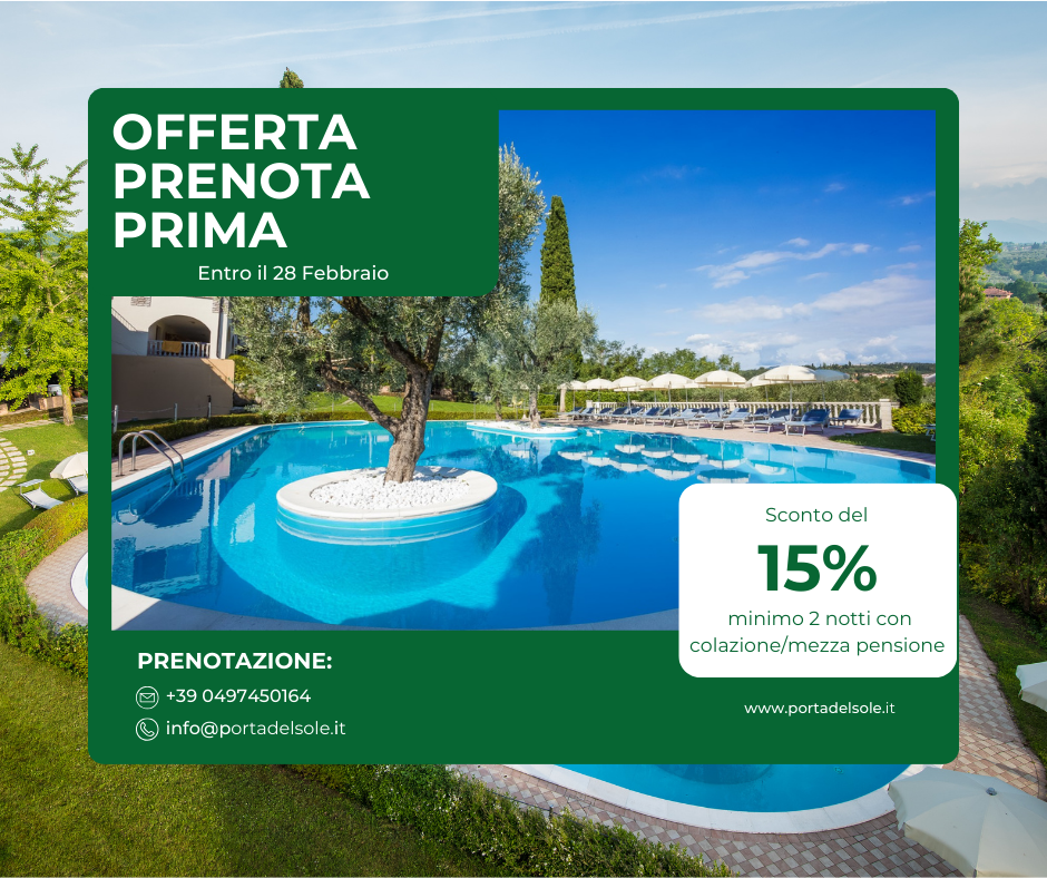 Prenota prima con lo sconto del 15%