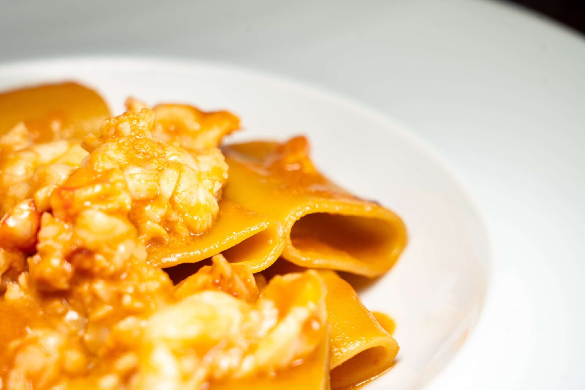 Foto piatto di Paccheri ai crostacei